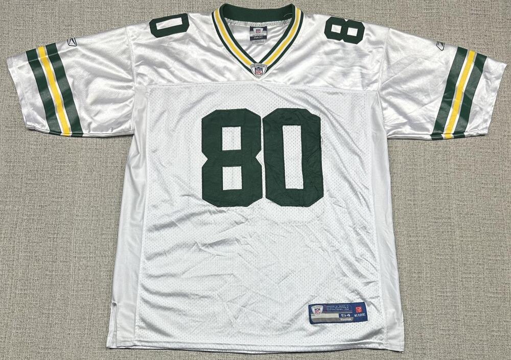 Green Bay Packers Jersey Mens 54 White NFL Football Reebok Donald Driver 80